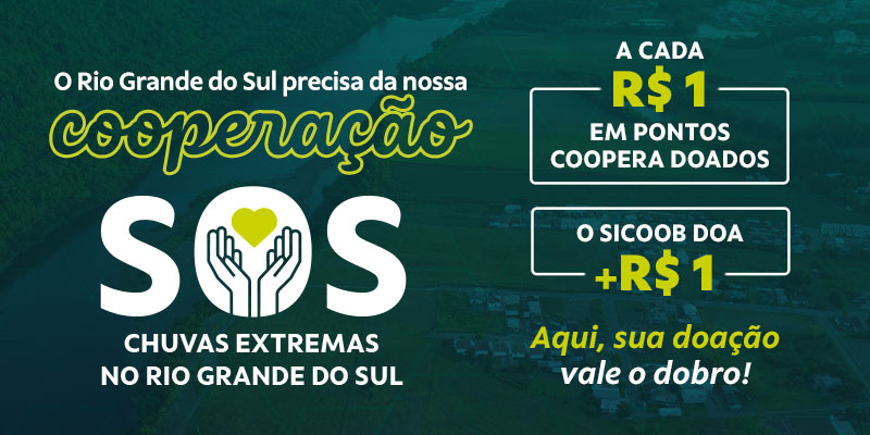 Campanha promovida pelo Sicoob arrecada valor superior a R$ 8,5 milhões para o Rio Grande do Sul 